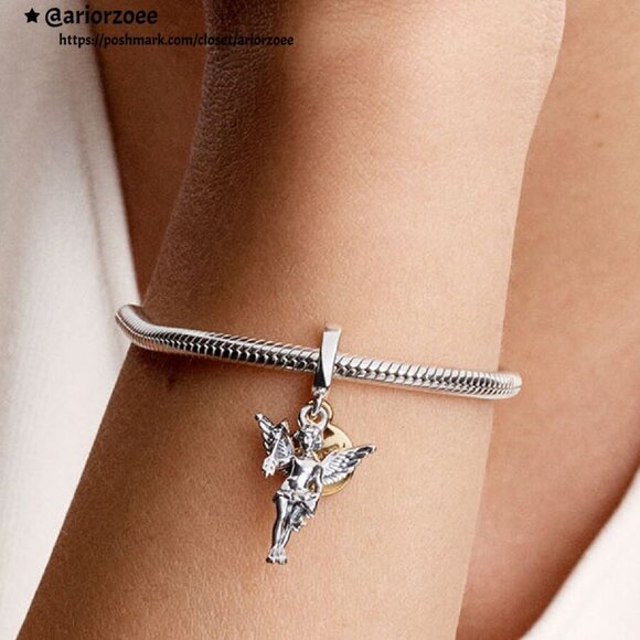 Pandora Cupid Dangle Charm|Two-tone - Picture 2 of 3